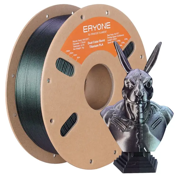 ERYONE Burnt Titanium Dual Color PLA Filament 1kg - Green & Golden