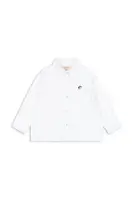 Dětská bavlněná košile Konges Sløjd RAY SHIRT GOTS bílá barva, KS104408