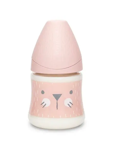 Suavinex Premium Hygge Láhev 0m+ 150 ml 1 ks vousky růžová