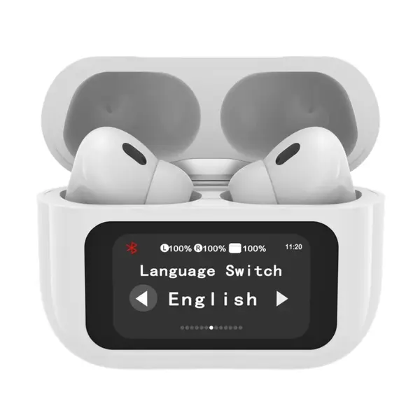 Slúchadla bezdrôtové do uší s mikrofónom Pro 3, Nabíjacím púzdrom, LED displejom, ANC, pre Apple, Android