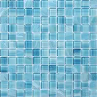 Sklenená mozaika Premium Mosaic aqua blue 30x30 cm lesk MOSCH192