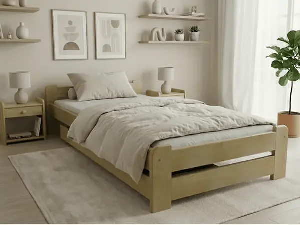 Posteľ Emily 90 x 200 cm, borovica Rošt: S lamelovým roštom, Matrac: Matrac SOMMERA 18 cm