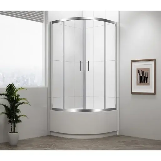 Polysan Selma štvrťkruhová sprchová zástena 90x90x165 cm, číre sklo MD2516