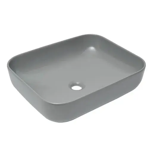 Umývadlo na dosku SAT Infinitio 50x39 cm šedá mat bez prepadu SATINF5039LGRM