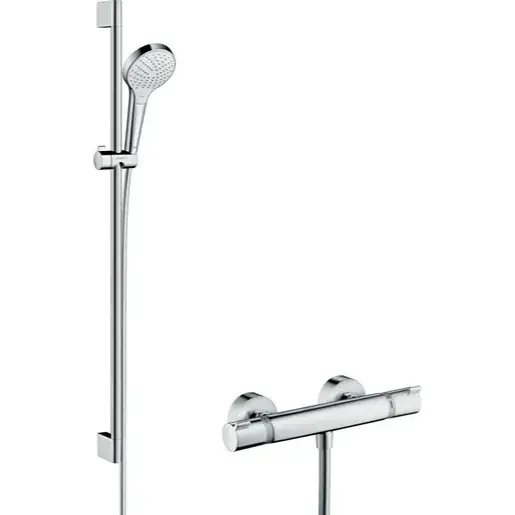 Hansgrohe Croma Select S sprchový systém na stěnu s termostatickou batériou biela/chróm 27014400