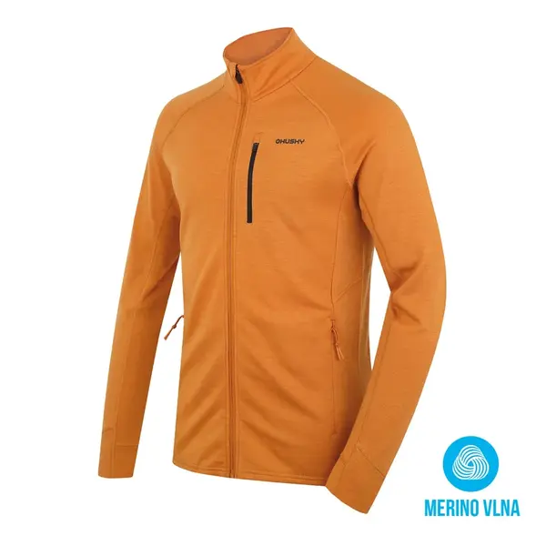 Husky Alou M XXL, mustard Pánská mikina z merino vlny