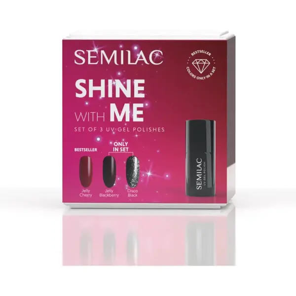 Semilac Set Shine With Me sada lakov na nechty s použitím UV/LED lampy