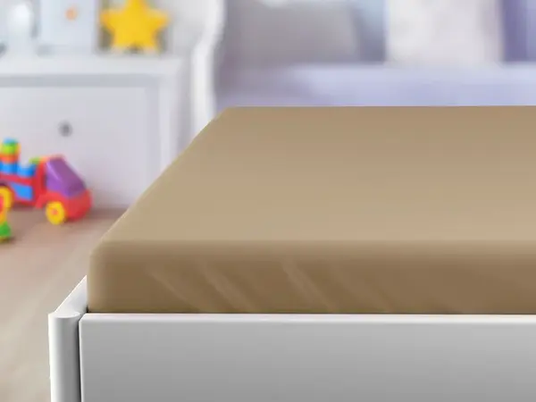 Jersey plachta do detskej postieľky béžové 60x120 cm