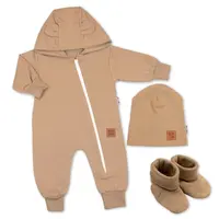 Baby Nellys Rostoucí overal pro miminko, čepice, botky, 3D, karamel,68/74