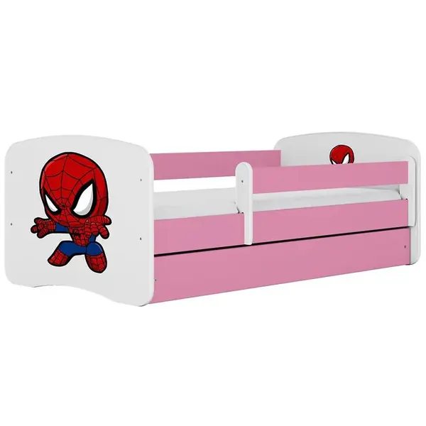 Dětská postel Babydreams+SZ+M růžová 70x140 Spider-man