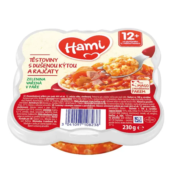 Hami Těstoviny s dušenou kýtou a rajčaty 230 g