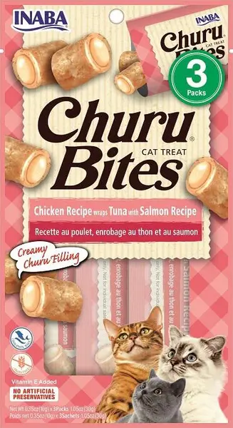 INABA Cat Churu Bites - tuniak s lososom 3 x 10 g
