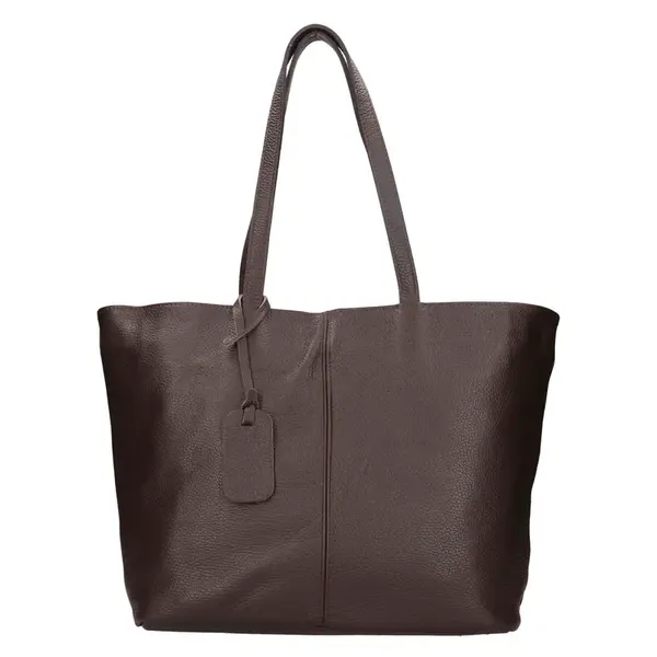 Dámská kožená kabelka Italia Zitta - tmavo hnedá