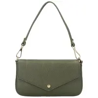 Dámska kožená kabelka na rameno tmavo zelená - Delami Vera Pelle Aksely