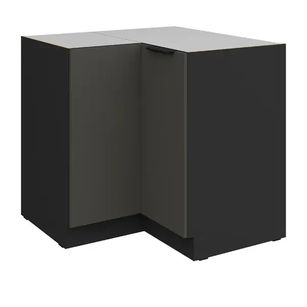 Spodní rohová skříňka Aria 90x90 DN 2F BB Barva korpusu: Černá, Barva dvířek: GR - Graphite AFM