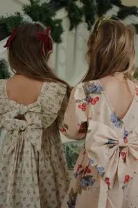 Dětské bavlněné šaty Konges Sløjd AVI LS BOW DRESS GOTS