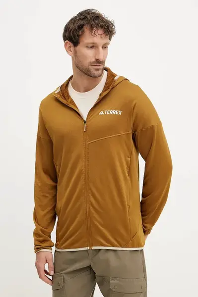 Sportovní mikina adidas TERREX Xperior zelená barva, s kapucí, JC9607