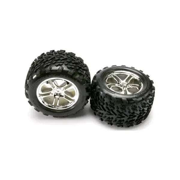 Traxxas kolo 3.8", disk Split Spoke H14 stříbrný, pneu Talon (pár)