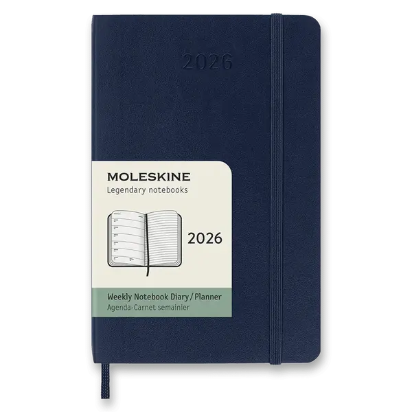 Diář Moleskine 2026 - měkké desky, S, týdenní, modrý