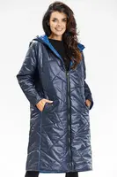 Awama Woman's Coat A685 Navy Blue