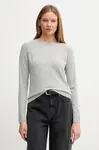 Svetr z vlněné směsi United Colors of Benetton dámský, šedá barva, 1035D1P17