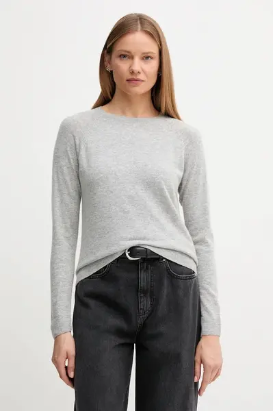 Svetr z vlněné směsi United Colors of Benetton dámský, šedá barva, 1035D1P17