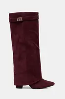 Kozačky Answear.LAB vínová barva, na podpatku