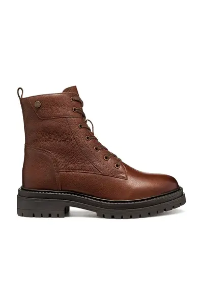 Semišové boty Geox D IRIDEA dámské, hnědá barva, na plochém podpatku, D16HRC 000FF C0013