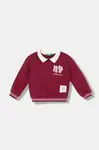 Dětská mikina United Colors of Benetton vínová barva, s aplikací, 32N4G10KJ