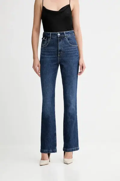 Džíny BOSS LYRIS-BOOTCUT dámské, high waist, 50546335