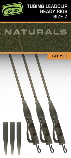 Fox závěsky edges tubing leadclip ready rigs size 7 3 ks - naturals