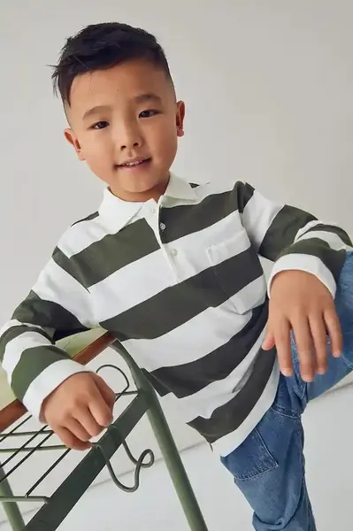 Dětské bavlněné tričko s dlouhým rukávem Mayoral zelená barva, 4119