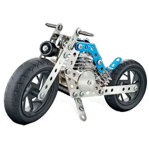 Alltoys Kovová stavebnica Motorka modrá 140 dielikov