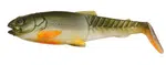 Savage gear gumová nástraha craft cannibal paddletail olive pearl hot orange - 10,5 cm 12 g
