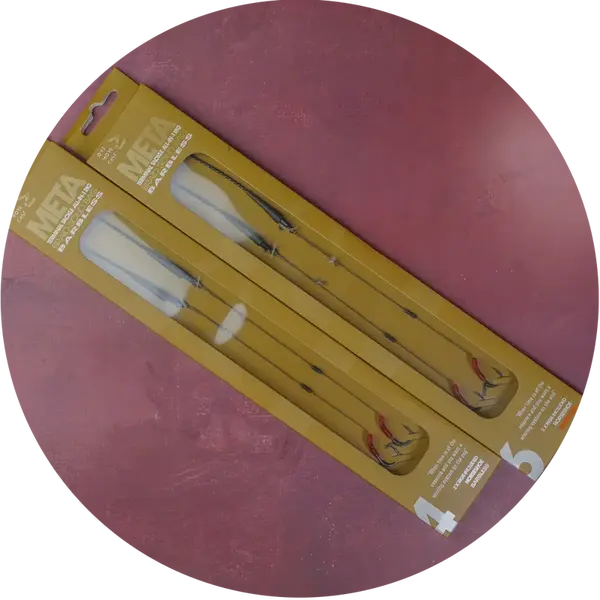 One more cast hotové náväzce meta terminal tackle all-in-1 rig coated braid lead clip barbless 2 ks - veľkosť 6