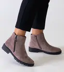 Gemre Brown ankle boots with metallic inserts eco-suede Branda