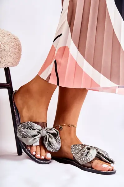 Boto Dámske gumové žabky s čiernym a sivým morom Meriden