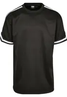 Oversized Stripes Mesh Tee Black