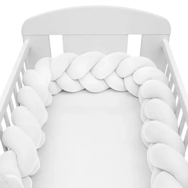 Mušelínový mantinel do postieľky vrkoč New Baby bialý , 20C52138