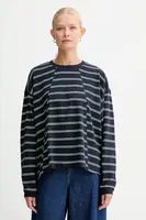 Bavlněné tričko G-Star A line stripe oversized černá barva, D27183-E134