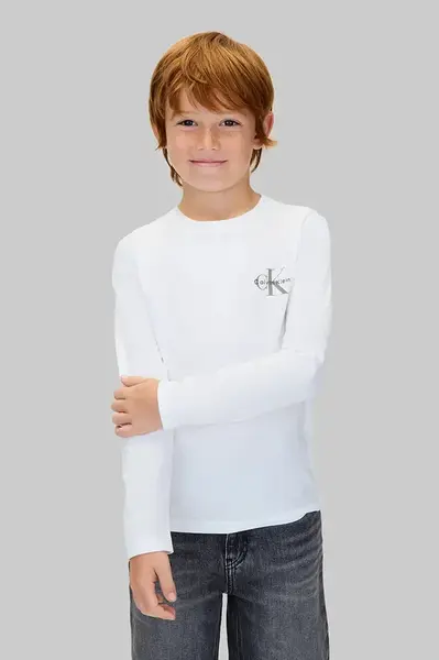 Dětské bavlněné tričko s dlouhým rukávem Calvin Klein Jeans