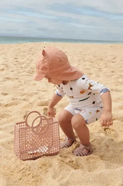 Kojenecké plavky Liewood Thor Baby Swim Jumpsuit béžová barva, LW19672