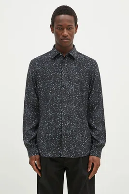 Košile Paul Smith pánská, modrá barva, slim, s klasickým límcem, M1R-656U-P02579