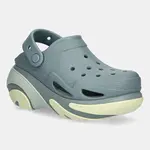 Pantofle Crocs Bubble Crush Clog dámské, zelená barva, na platformě, 210061.3YO