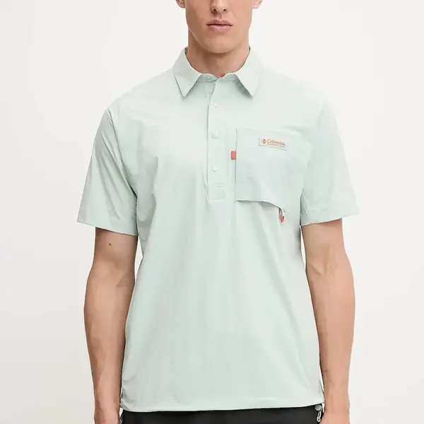 Sportovní polo tričko Columbia Cove Beach pánské, tyrkysová barva, 2119481