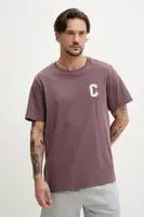 Bavlněné tričko Converse hnědá barva, s aplikací, 10027362-A03