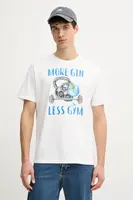 Bavlněné tričko MC2 Saint Barth bílá barva, s potiskem, TSHM001