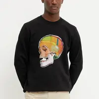 Bavlněná mikina PS Paul Smith pánská, černá barva, s potiskem, M2R.027R.PP5119