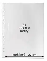 Prospektový obal CONCORDE A4, 100 mic., rozšířený, matný, sada 50ks