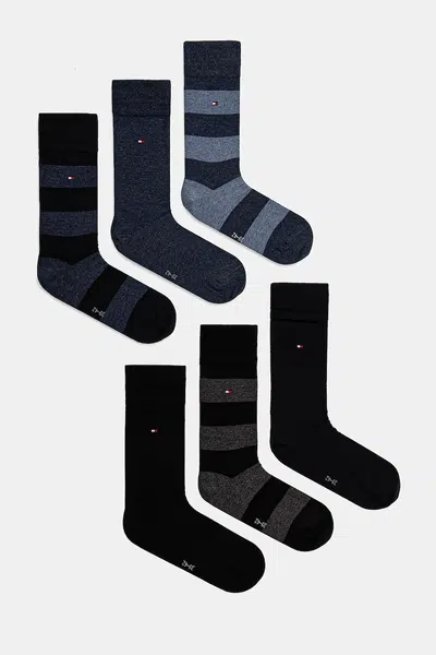 Ponožky Tommy Hilfiger 6-pack pánské, tmavomodrá barva, 701222237
